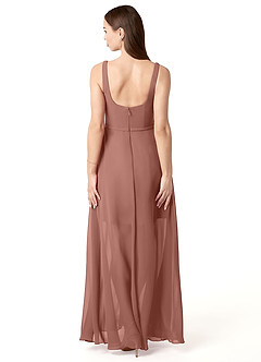 Azazie Renee Final Sale Desert Rose A-Line with Pockets Chiffon Dress image2