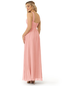 Azazie Kielle Final Sale Dusty Rose A-Line Pleated Chiffon Dress image4