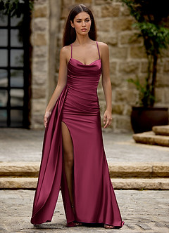 Drape Ankara Rosso Abito da ballo in raso image3