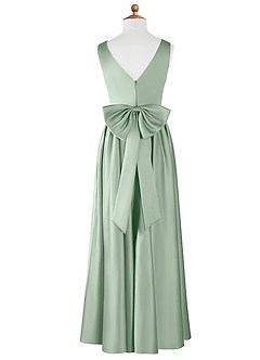 Azazie Hathaway Junior Robe Trapèze en Satin extensible Arc Agave image6