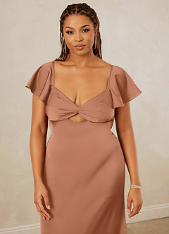 Christian Siriano Bridal for Azazie 1005 Bridesmaid Dresses Bronzer Sheath Sweetheart Neckline Stretch Satin Dress image14