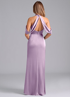Azazie Bonny Brautjungfernkleider Meerjungfrau-Linie Schulterfrei Stretch-Satin Kleid Frostiges Flieder image2