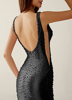 Roxana Black V-neck Hot Rhinestones Corset Prom Dress image6