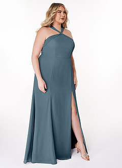 Azazie Rue Bridesmaid Dresses Twilight A-Line Halter Chiffon Dress image10