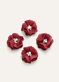 Four-Piece Matching Color Chiffon Hair Clip Set