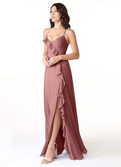 Azazie Tarni Bridesmaid Dresses Desert Rose A-Line Chiffon Dress image3