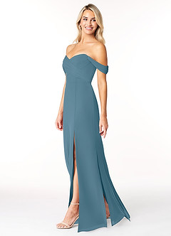 Azazie Joretta Robes de demoiselle d'honneur Robe Trapèze Convertible en Mousseline de soie Encolure en Forme de Cœur Bermude image4