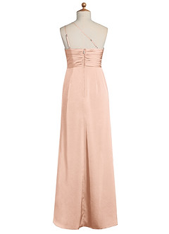 Azazie Eren Junior Rose Gold Sheath Pleated Stretch Satin Dress image7