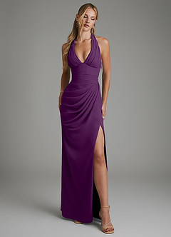 Azazie Tina Bridesmaid Dresses Grape Mermaid Corset Chiffon Dress image1