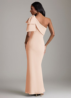 Azazie Yuanna Bridesmaid Dresses English Rose Mermaid One Shoulder Chiffon Dress image6
