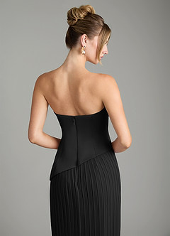 Azazie Tierney Bridesmaid Dresses Black A-Line Strapless Chiffon Convertible Dress image12