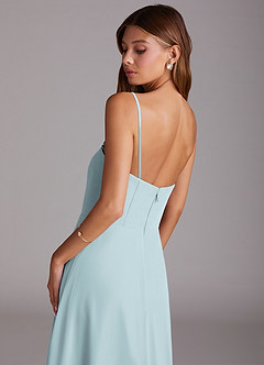 Azazie Wren Bridesmaid Dresses Mist A-Line Strapless Chiffon Dress image7