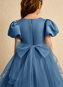 Azazie Cocoa Blumenmädchenkleider Ballkleid Plissee Tüll Kleid Zwielichtviolett image7