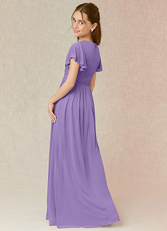 Azazie Mosley Junior Tahiti A-Line Ruched Mesh Dress image2