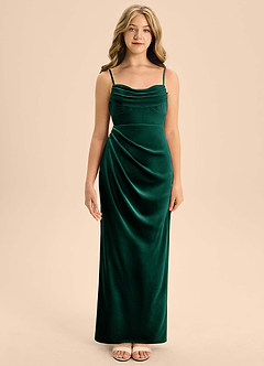 Azazie Mai Junior Jurk van flueel met A-Lijn Sweetheart Halslijn Smaragd image5