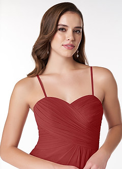 Azazie Arabella Allure Bridesmaid Dresses Rust A-Line Sweetheart Neckline Chiffon Convertible Dress image6