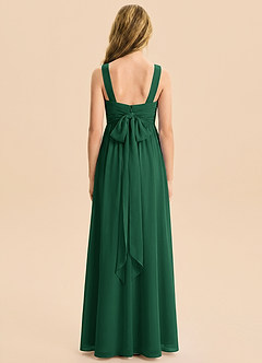 Azazie Kora Junior Dark Green A-Line Pleated Chiffon Dress image6
