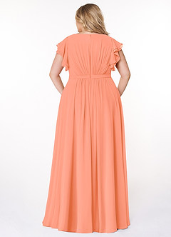 Azazie Daphne Modest Bridesmaid Dresses A-Line Ruffled Chiffon Floor-Length Dress image7