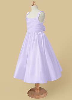 Azazie Cutie Pie Flower Girl Dresses A-Line Pleated Matte Satin Dress image6