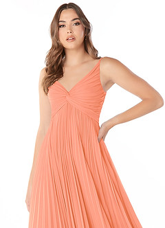 Azazie Raychelle Bridesmaid Dresses Sunset A-Line V-Neck Chiffon Dress image6