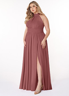 Azazie Iman Brautjungfernkleider A-Linie A-Linie Gerüscht Chiffon Kleid Amethyst image10