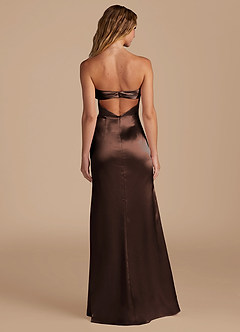Azazie Leonis Bridesmaid Dresses Ganache Mermaid Pleated Metallic Satin Convertible Dress image6