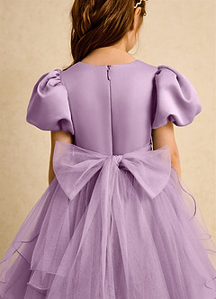 Azazie Cocoa Flower Girl Dresses Wisteria Ball-Gown Pleated Tulle Dress image9