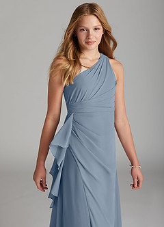Azazie Maive Junior Twilight A-Line Pleated Chiffon Dress image4