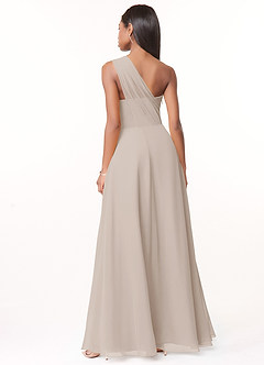 Azazie Ashley Bridesmaid Dresses Frost A-Line Ruched Chiffon Dress image2