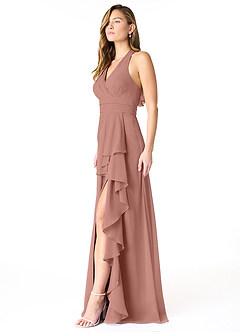 Azazie Aviv Bridesmaid Dresses Cedar Rose A-Line Pleated Chiffon Dress image3
