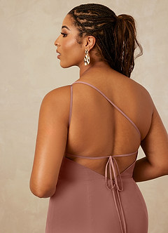 Christian Siriano Bridal for Azazie 1003 Bridesmaid Dresses Cedar Rose Sheath One Shoulder Chiffon Dress image16
