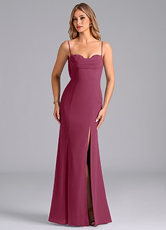 Azazie Wynni Bridesmaid Dresses Mulberry Mermaid Corset Chiffon Dress image4