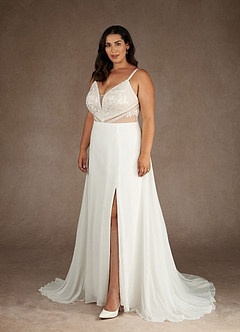 Azazie Moonshine Final Sale Diamond White A-Line Sequins Chiffon Dress image9