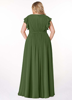 Azazie Daphne Modest Bridesmaid Dresses A-Line Ruffled Chiffon Floor-Length Dress image8