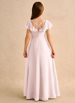 Azazie Nari Girls Formal Flower Girl Klänningar Klänning A-Line i Chiffong med ärmar image7