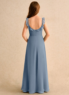 Azazie Chip Girls Formal Abiti da Ragazza di Fiori Abito A-Line in Chiffon Senza Maniche Crepuscolo image2