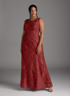 Azazie Whilhelmina vestidos de madre de la novia Vestido de Óxido de Gasa de Sirena con Encaje image10