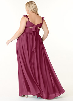 Azazie Metz Bridesmaid Dresses Mulberry A-Line Sweetheart Ruched Chiffon Dress image8
