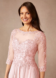 Azazie Corinne Mother of the Bride Dresses Blushing Pink A-Line Sequins Chiffon Dress image6