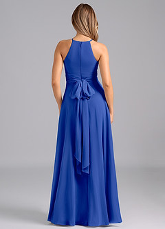 Azazie Denver Bridesmaid Dresses Royal Blue A-Line Pleated Chiffon Dress image6