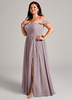 Azazie Calianna Bridesmaid Dresses Dusk A-Line Off the Shoulder Chiffon Convertible Dress image10