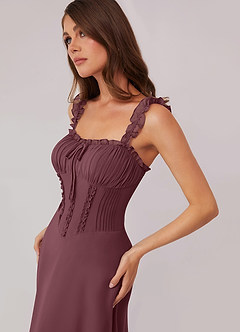 Barbie ♥ Azazie Bridesmaid Dresses Sangria A-Line Sweetheart Neckline Chiffon Dress image5