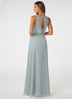 Azazie Aubree Final Sale Dolphin Grey A-Line with Pockets Chiffon Dress image4