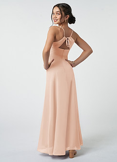 Azazie Avelina Junior English Rose A-Line Pleated Chiffon Dress image5