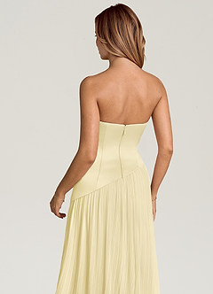 Azazie Tierney Brautjungfernkleider Wandelbar A-Linie Schulterfrei Chiffon Kleid Zitronensorbet image5