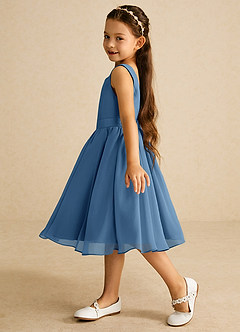 Azazie Ari Flower Girl Dresses Twilight A-Line Sleeveless Chiffon Dress image4