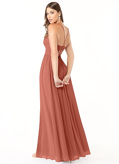 Azazie Aaida Bridesmaid Dresses Clay A-Line Corset Chiffon Dress image5