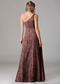 Azazie Ellianna Vestidos de damas de honor Vestido de Expresado de Devorado Floral de Corte en A con Hombro unilateral image2