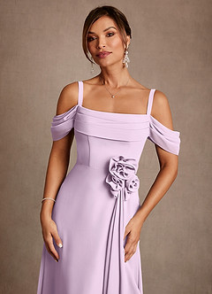 Azazie Amherst Mother of the Bride Dresses Frosted Lilac A-Line Off the Shoulder Chiffon Dress image5