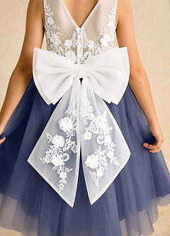 Azazie Lina Flower Girl Dresses Ivory Stormy Ball-Gown Lace Dress image7